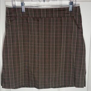 TEHAMA Checkered Mini Skort Brown and Pink